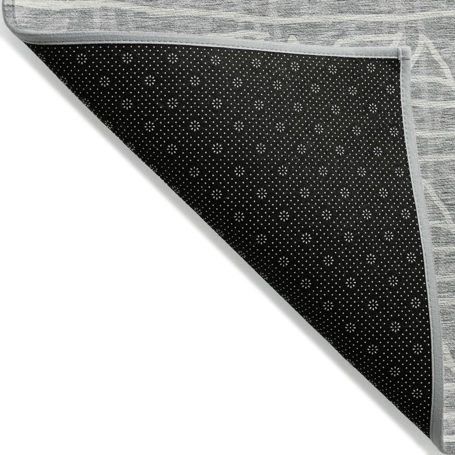 10' X 14' Gray Charcoal And Silver Geometric Washable Indoor Outdoor Area Rug