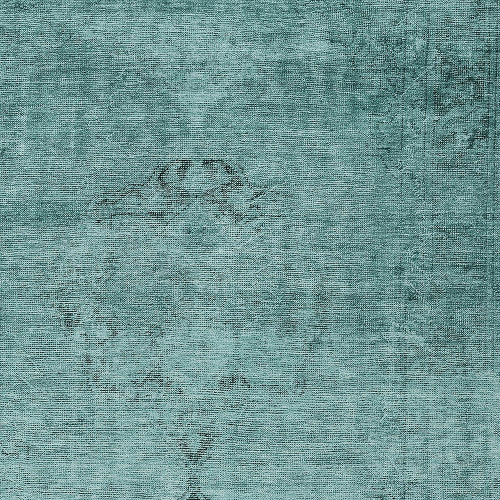 5' X 8' Teal Blue Turquoise And Charcoal Oriental Washable Indoor Outdoor Area Rug