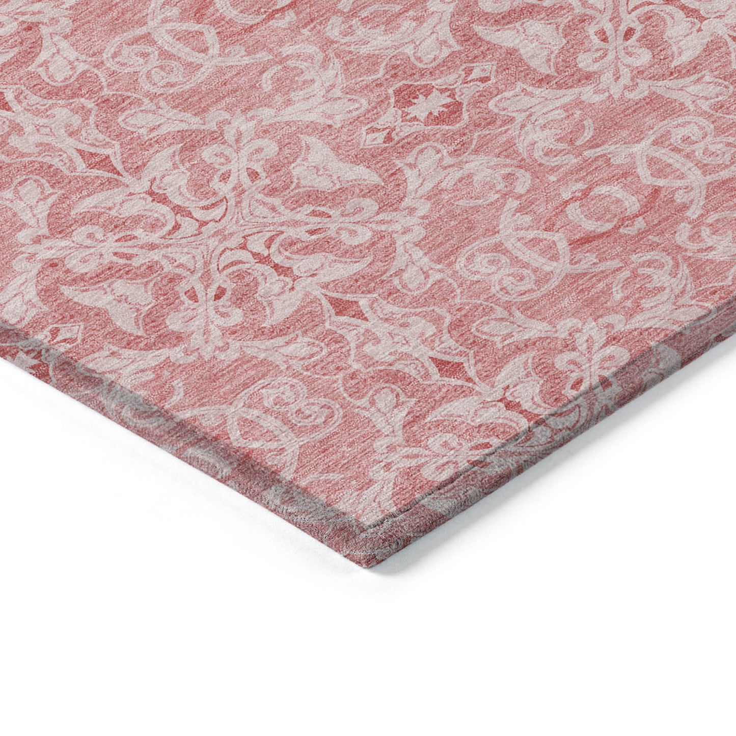 5' X 8' Pink And Blush Medallion Washable Indoor Outdoor Area Rug